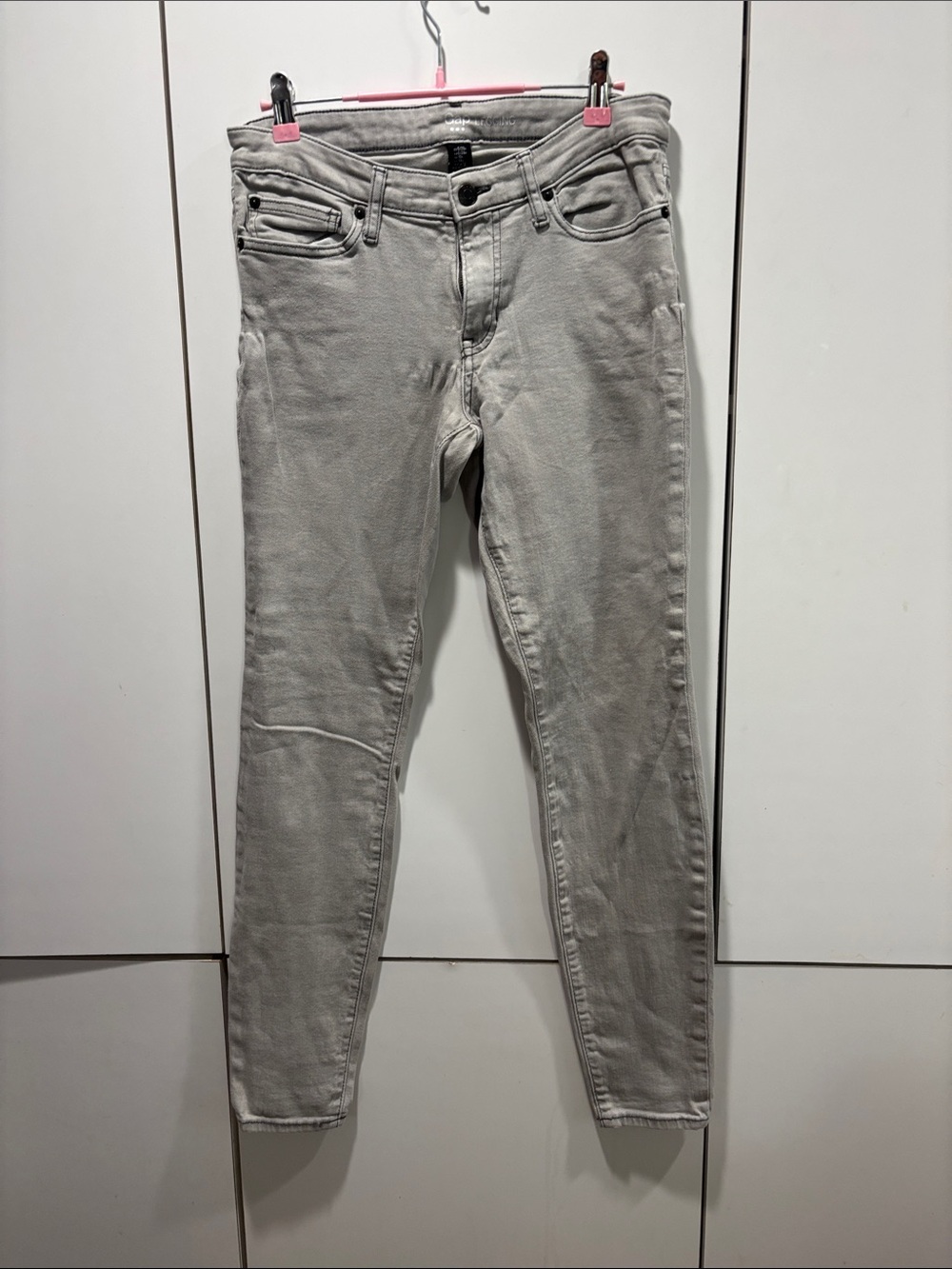Gap‎ Women’s Light Gray Mid Rise Skinny Jeans Stretch Denim Size 6/28